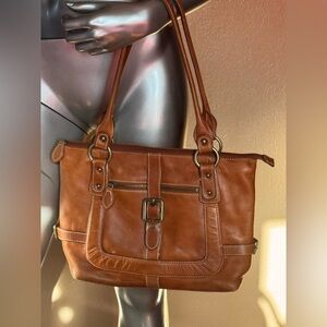 Lucé Designer Vintage Caramel Brown Genuine Leather Shoulder bag Handbag Purse
